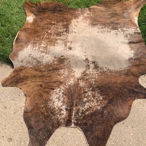 Brown and Tan Cowhide Door Mat